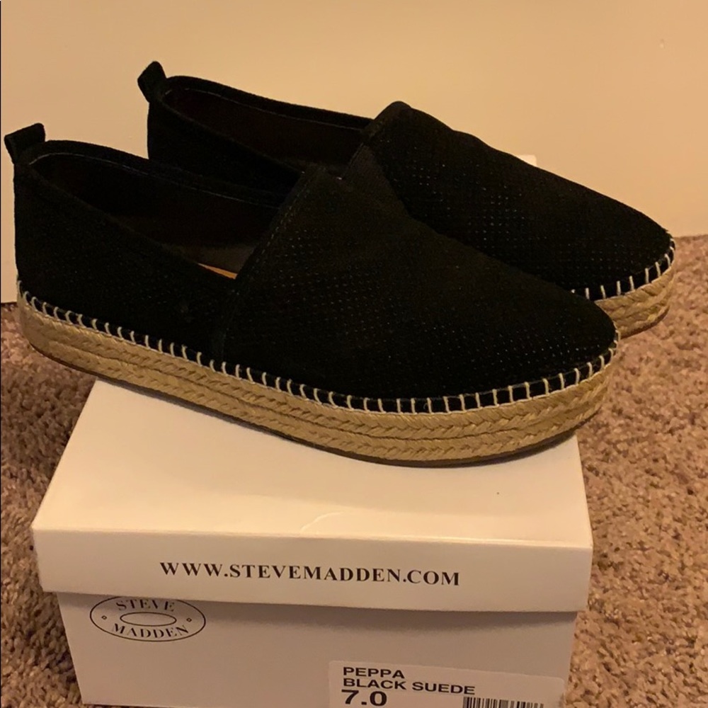 Steve Madden Black Espadrilles